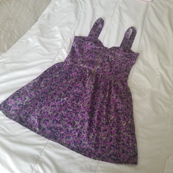 Free People Purple Floral Mini Dress – Size S. fp52 - Picture 5 of 9
